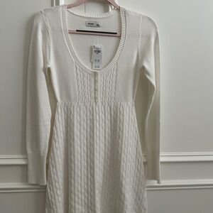 Hollister Ivory Cable Knit Mini Dress